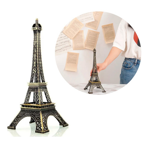 Torre Eiffel 32 cm adorno de metal souvenir Francia París