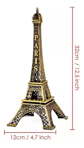 Torre Eiffel 32 cm adorno de metal souvenir Francia París - Image 6