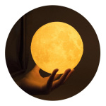 Velador Luna Moon Lamp 12 Cm. Base Plana Color Calida A Pila