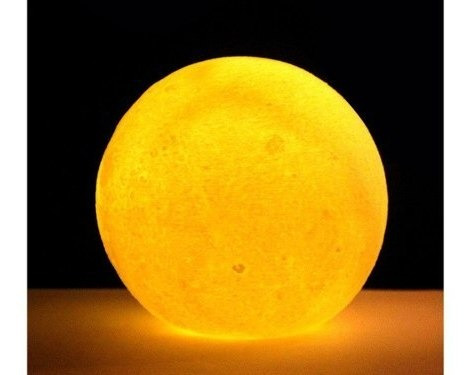 Velador Luna Moon Lamp 12 Cm. Base Plana Color Calida A Pila - Image 3