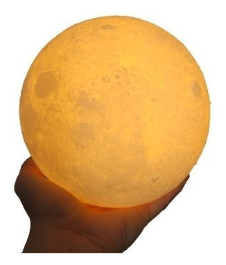 Velador Luna Moon Lamp 12 Cm. Base Plana Color Calida A Pila - Image 2