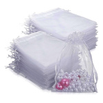 100 Bolsitas De Organza Con Cordon 7x9 Cm Souvenirs Joyería