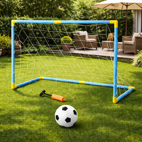 Arco de fútbol con red pelota e inflador 25245 - Imagen 1