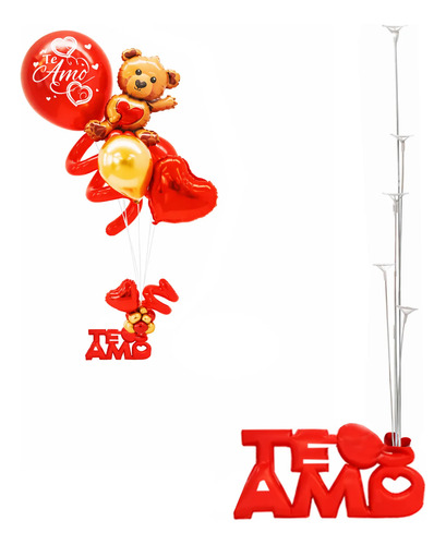 Base soporte para globos te amo rojo Zle0201 - Imagen 2