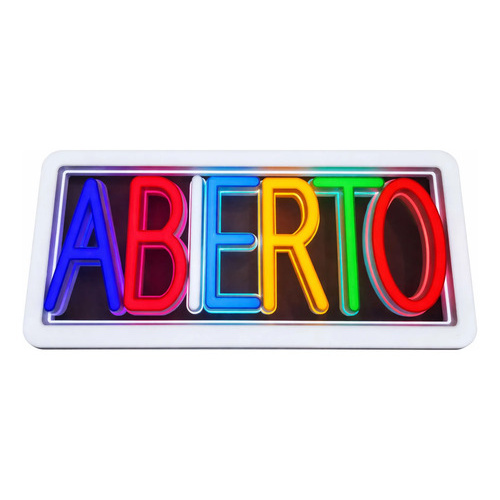 Cartel abierto luz neón para negocios 26242