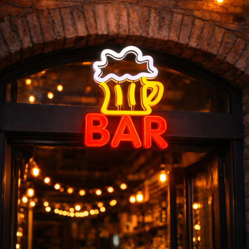 Cartel bar chopp con luz neón USB 26247