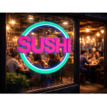 Cartel sushi con luz neón para negocios de comida 26248 - Image 6