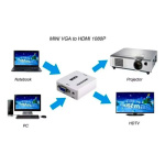 Conversor adaptador blanco vga hdmi full HD audio video - Image 3