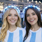 Corona vincha Argentina con flores luminosa LED Cv6601 – zoom detalle