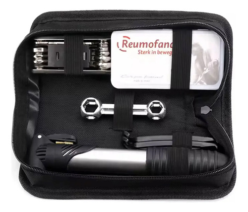 Estuche kit de reparación para bicicleta parche llaves y herramienta - Imagen 7