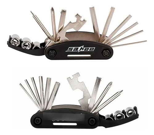 Estuche kit de reparación para bicicleta parche llaves y herramienta - Imagen 2