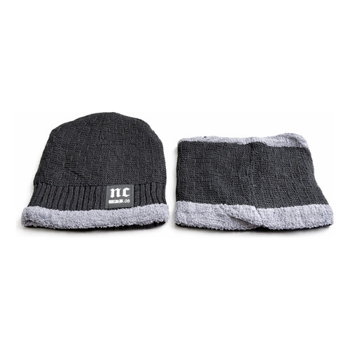 Gorro de invierno y cuello polar gris Sl140