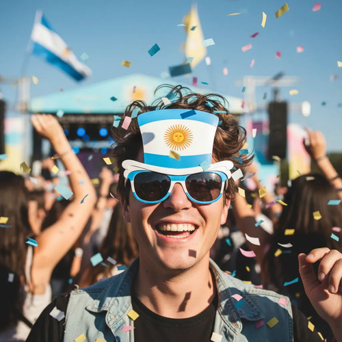 Lentes anteojos de argentina celeste y blanco cotillón Zle3601 – vista lateral