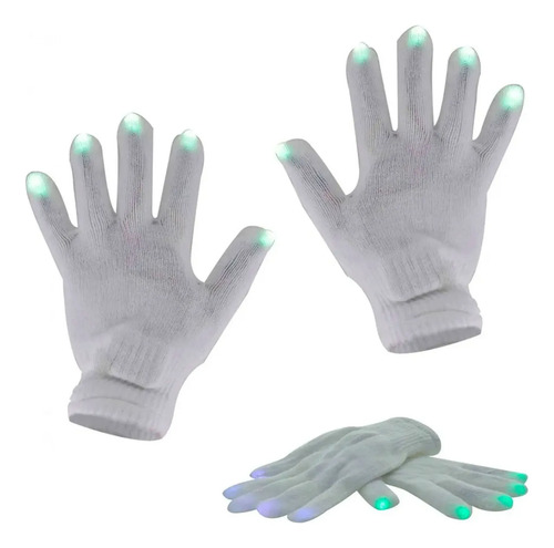 Pack X10 Guantes con luces luminosos cotillon para fiestas Yjo497 - Image 11