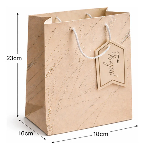 Pack X12 bolsas de cartón beige para regalo Aa0934 - Image 7