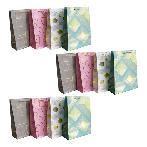Pack X12 bolsas de cartón para regalo modelos surtidos Aa0942