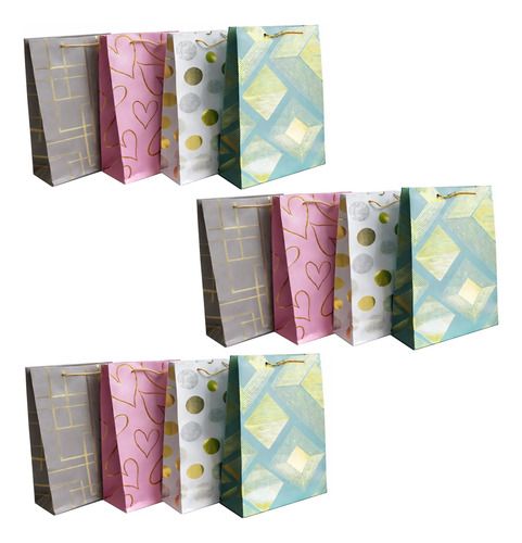 Pack X12 bolsas de cartón para regalo modelos surtidos Aa0942