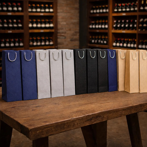 Pack X12 bolsas de cartón para vino ideal regalo Aa0977