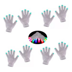 Pack X4 Guantes Con Luces Luminosos Cotillon Fiestas Yjo497