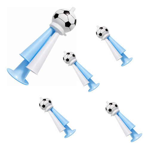 Pack X5 Corneta Claxon Plástico Hinchada 21cm Futbol Wcf07