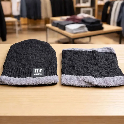 Pack X5 gorro invierno con cuello polar interior peluche Sl140 - Image 3