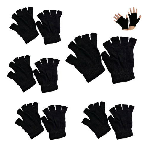 Pack X5 guantes cortos medio dedo ideal para invierno Gl00149