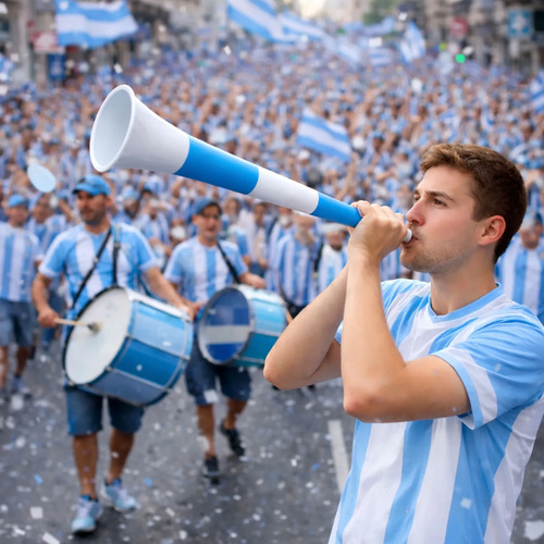 Pack X5 Vuvuzelas Selección Argentina Cornetas 1880 - Imagen 2