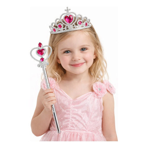 Set corona tiara y cetro de princesa para niñas Yjo726