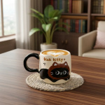 Taza de cerámica con diseño gato negro Aa1426 - Image 6