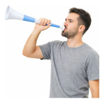 Corneta vuvuzela celeste y blanca Argentina 1880 - Imagen 3
