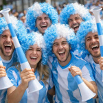 Vuvuzela Argentina Wcf05 + Peluca Rulos Hinchada Yjo834 – vista lateral