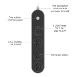 Zapatilla 3 Usb 3 Toma Corrientes 220v 2500w 8801 - Image 3