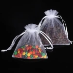 100 Bolsitas De Organza Con Cordon 7x9 Cm Souvenirs Joyería - Imagen 3
