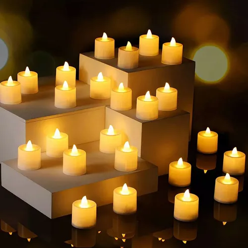 24 velas luces LED cálidas a pila - Image 2