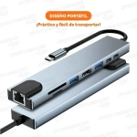 Adaptador hub multipuerto portátil USB tipo c hdmi 8 en 1 - Image 4