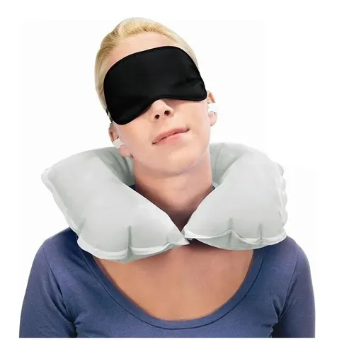 Almohada inflable de terciopelo para viaje - Image 5