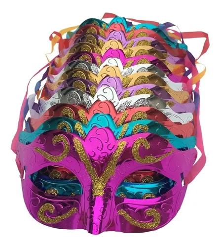 Antifaz de carnaval con glitter X 12 - Image 4