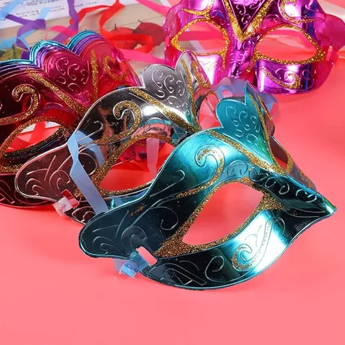 Antifaz de carnaval con glitter X 12 - Image 2