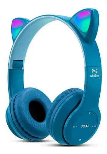 Auricular Led Inalámbrico Recargable Usb Aux Orejas Gato - Image 21