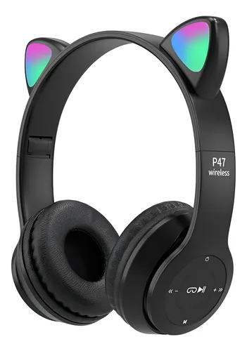Auricular Led Inalámbrico Recargable Usb Aux Orejas Gato - Image 9