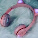 Auricular Led Inalámbrico Recargable Usb Aux Orejas Gato - Image 19