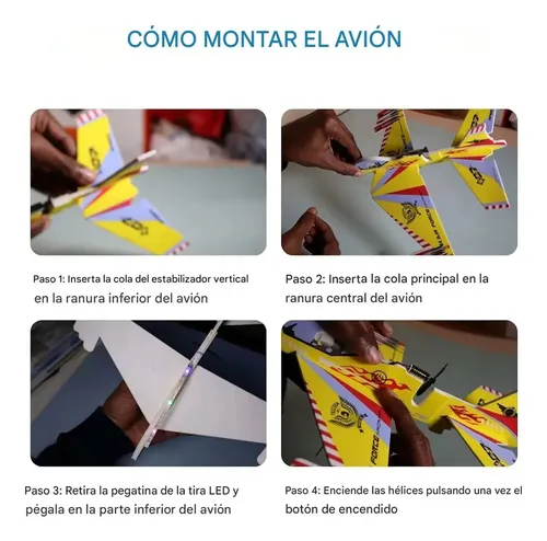 Avión Planeador Para Armar Recargable Usb Con Helice Azul - Image 4
