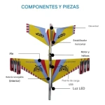 Avión Planeador Para Armar Recargable Usb Con Helice Azul - Image 3