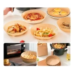 Bandejas de papel X100 redondas marrón antiadherente para freidora de aire - Image 4