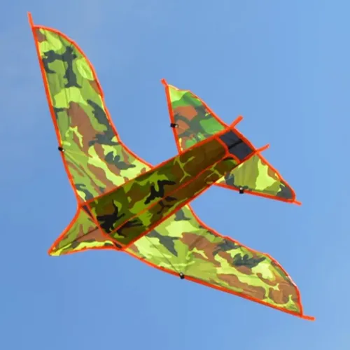 Barrilete Grande Cometa Avión Camuflado De 100 X 80 Cm Ba131 - Imagen 3