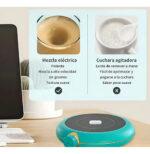 Base Calentador Mezclador De Taza Cafe Magnetica Usb T2523 Verde Liso - Image 5