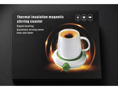 Base Calentador Mezclador De Taza Cafe Magnetica Usb T2523 Verde Liso - Image 9