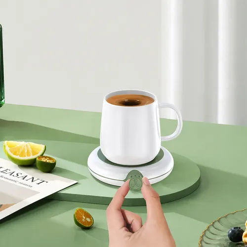 Base Calentador Mezclador De Taza Cafe Magnetica Usb T2523 Verde Liso - Image 2