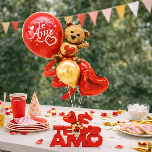 Base soporte para globos te amo rojo Zle0201 - Imagen 6