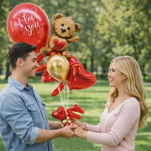 Base soporte para globos te amo rojo Zle0201 - Imagen 3